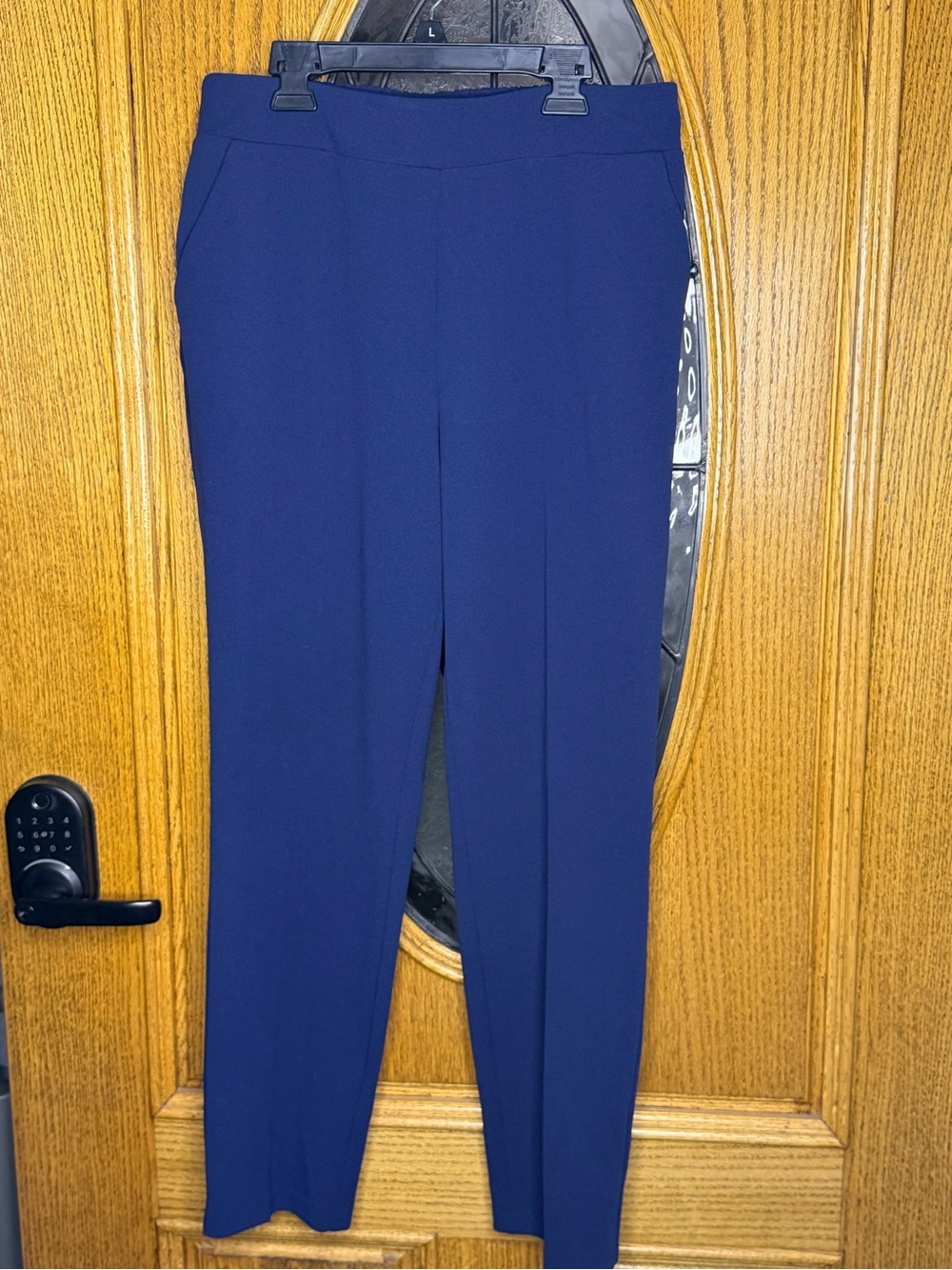 Versona Navy Blue Pull On Ankle Pants